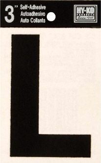 Letter L Self Adhesive 3in