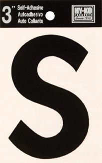 Letter S Self Adhesive 3in