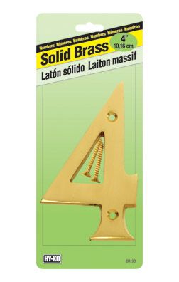 Number 4 House Solid Brass