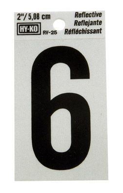 Number 6 Reflective 2in