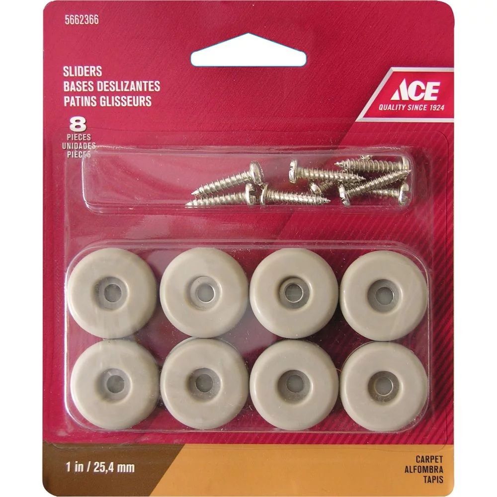 Ace Anti-Skid Slider Pads 1in. 8pc (5662366)