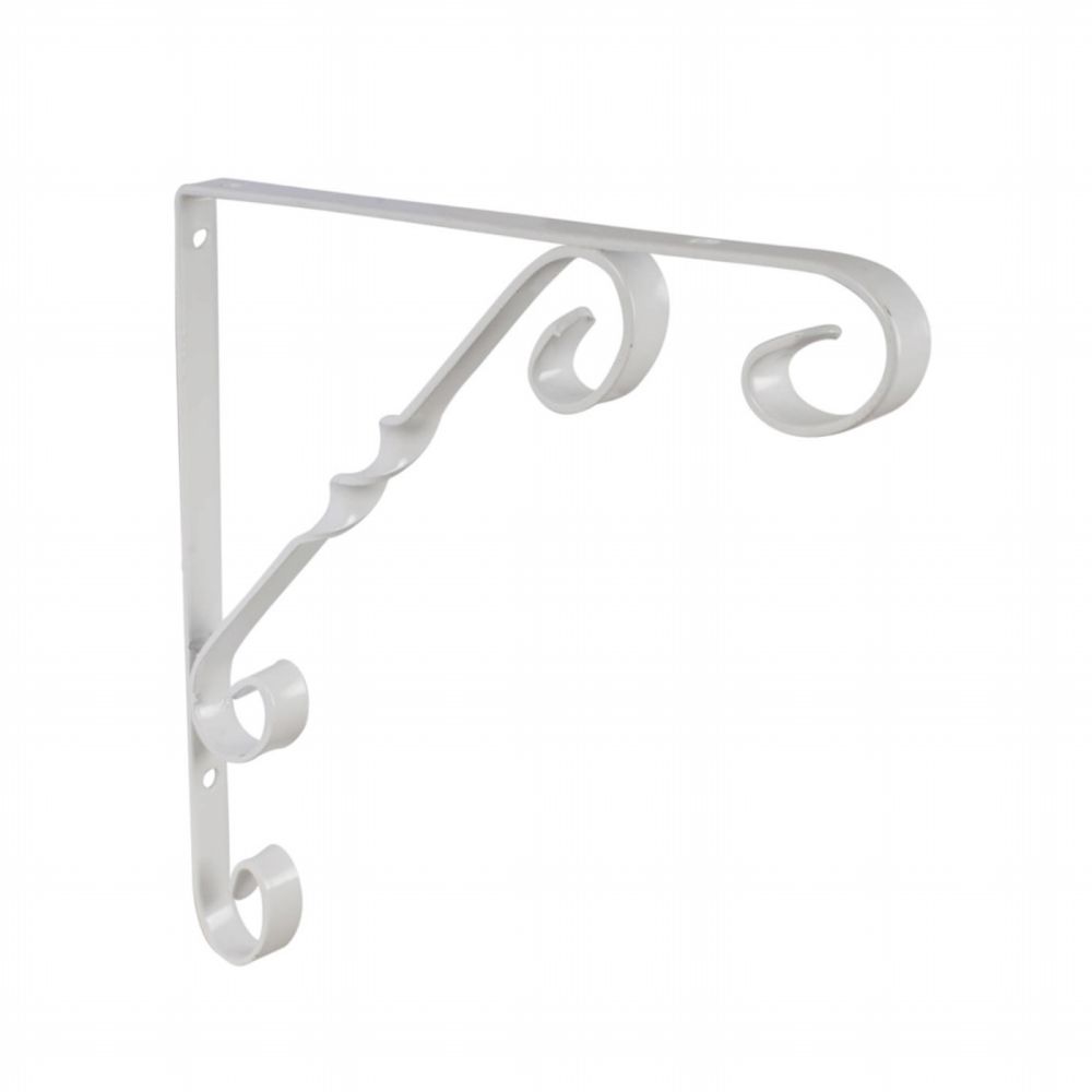 Shelf Bracket Scroll White 8in (AB39L)