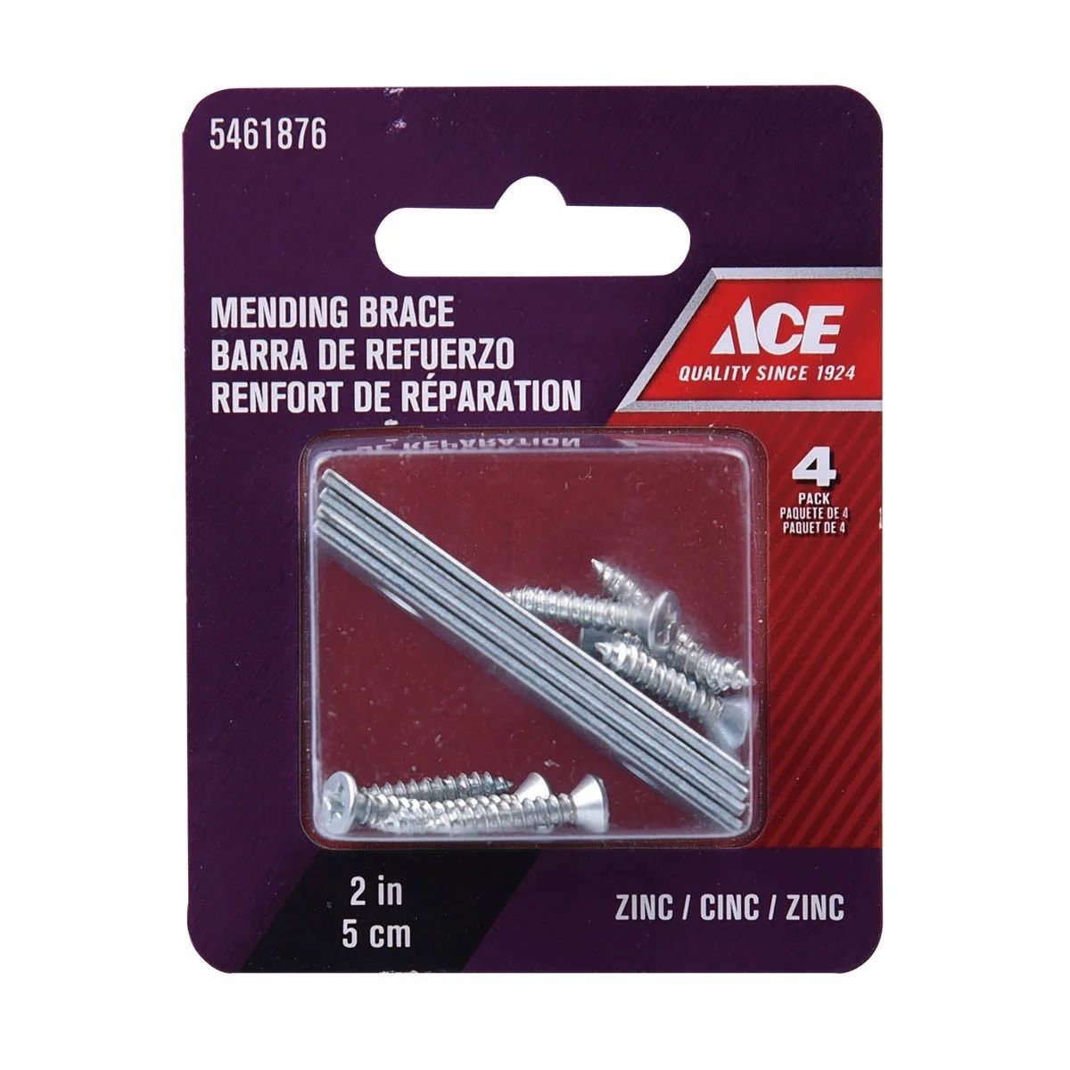 Mending Brace Zinc Plated 2 in. 4 pk (5461876)