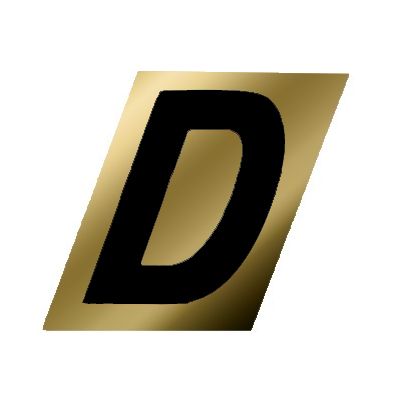 Letter D Black/Gold 1-1/2in