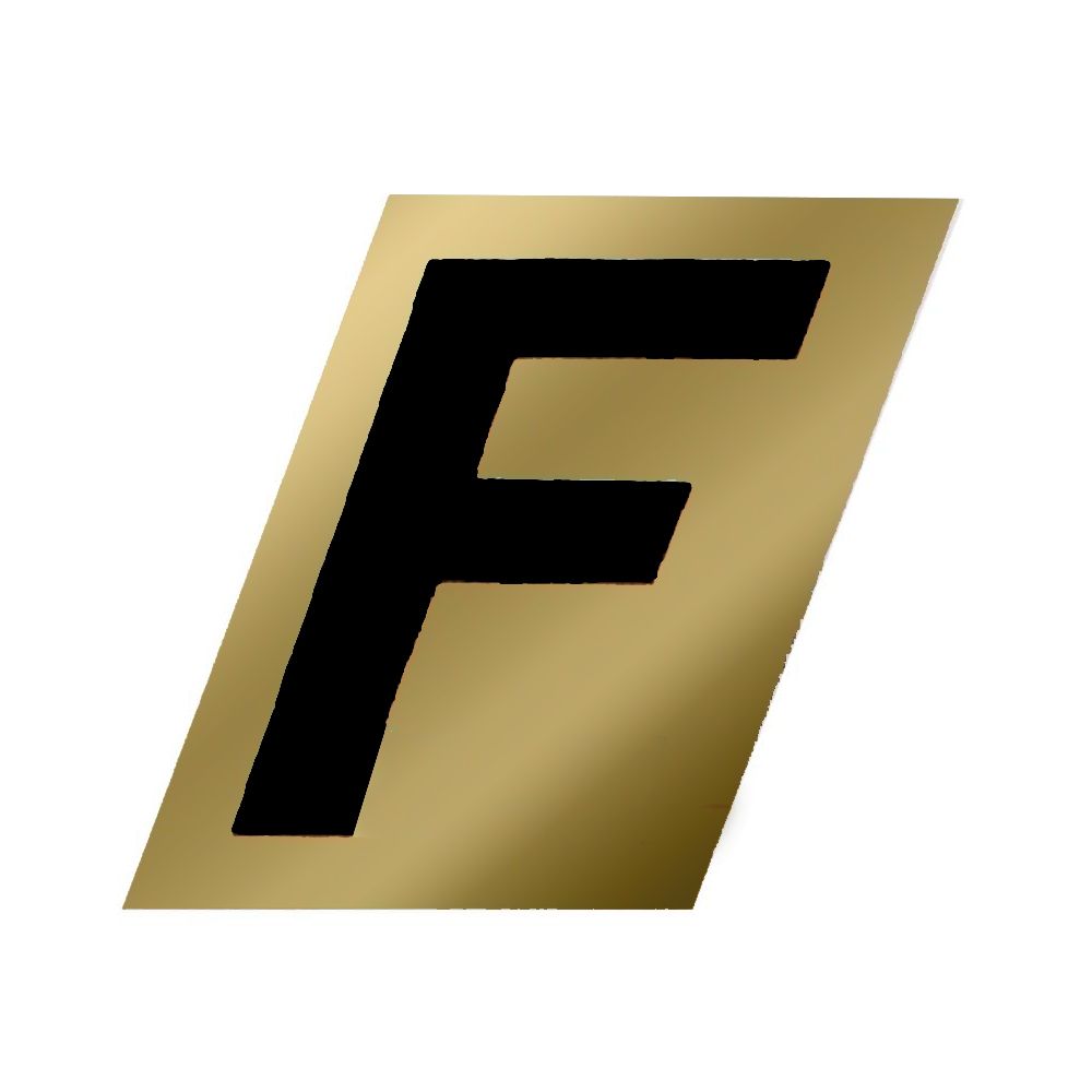 Letter F Black/Gold 1-1/2in