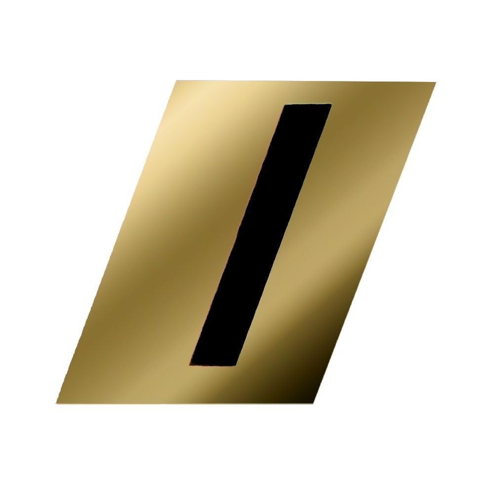 Letter I Black/Gold 1-1/2in