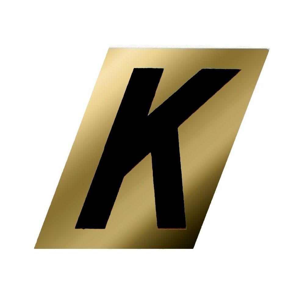 Letter K Black/Gold 1-1/2in