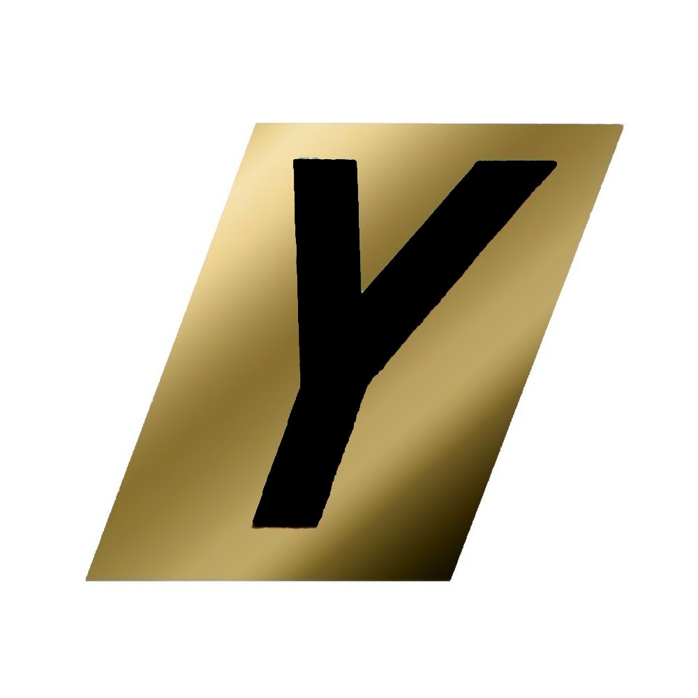 Letter Y Black/Gold 1-1/2in