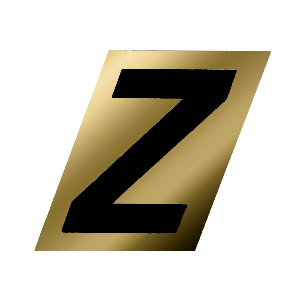 Letter Z Black/Gold 1-1/2in