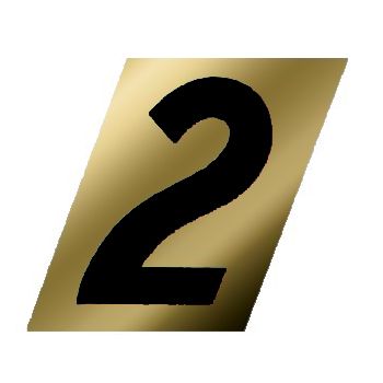 Number 2 Black/Gold 1-1/2in