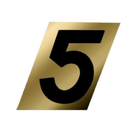 Number 5 Black/Gold 1-1/2in