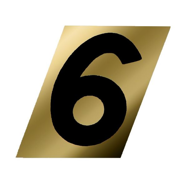 Number 6 Black/Gold 1-1/2in