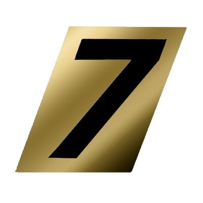 Number 7 Black/Gold 1-1/2in
