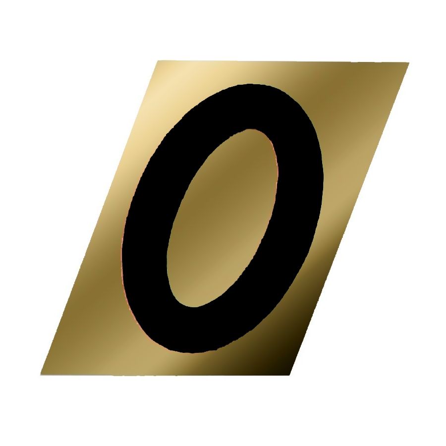 Number 0 Black/Gold 1-1/2in