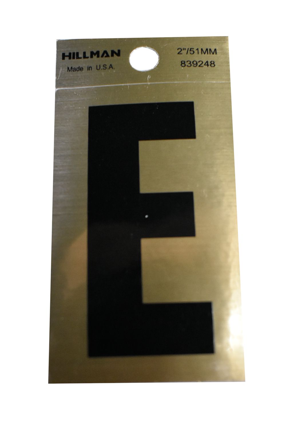 Letter E Black/Gold 2in