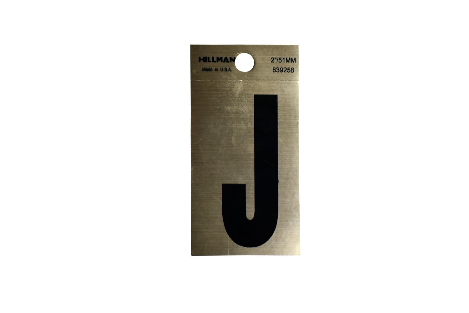 Letter J Black/Gold 2"