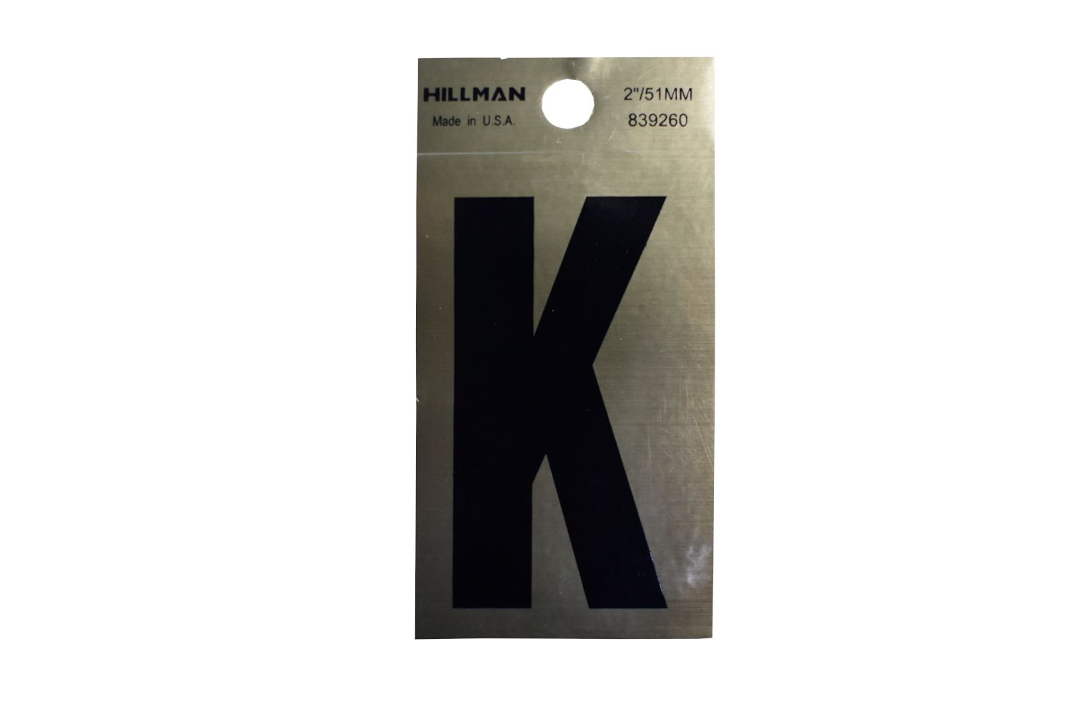 Letter K Black/Gold 2"