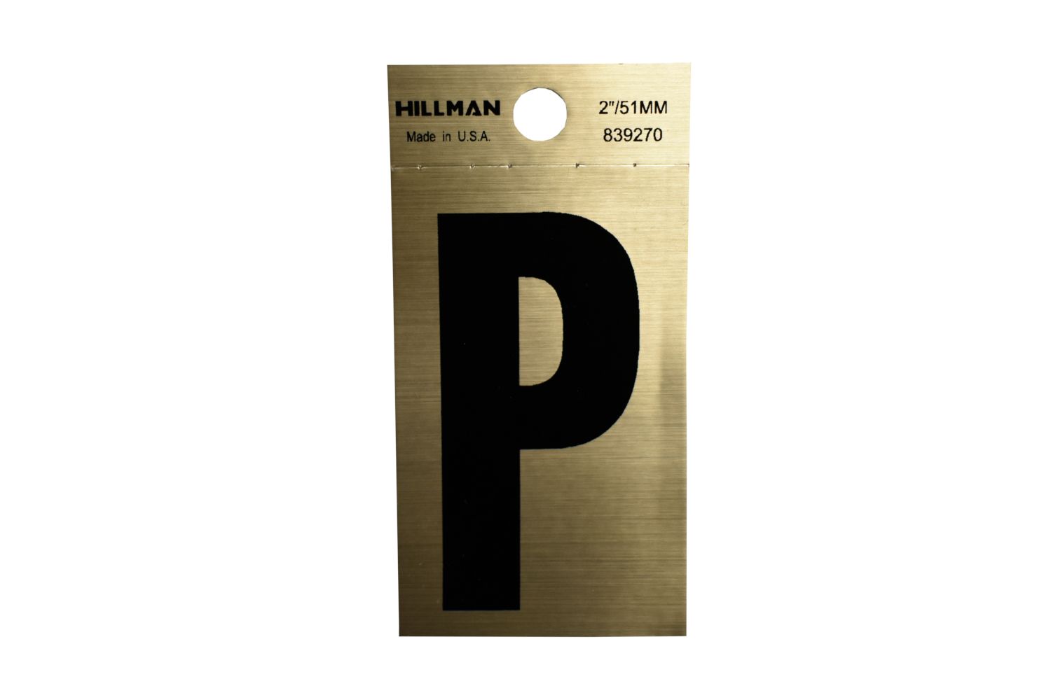 Letter P Black/Gold 2"