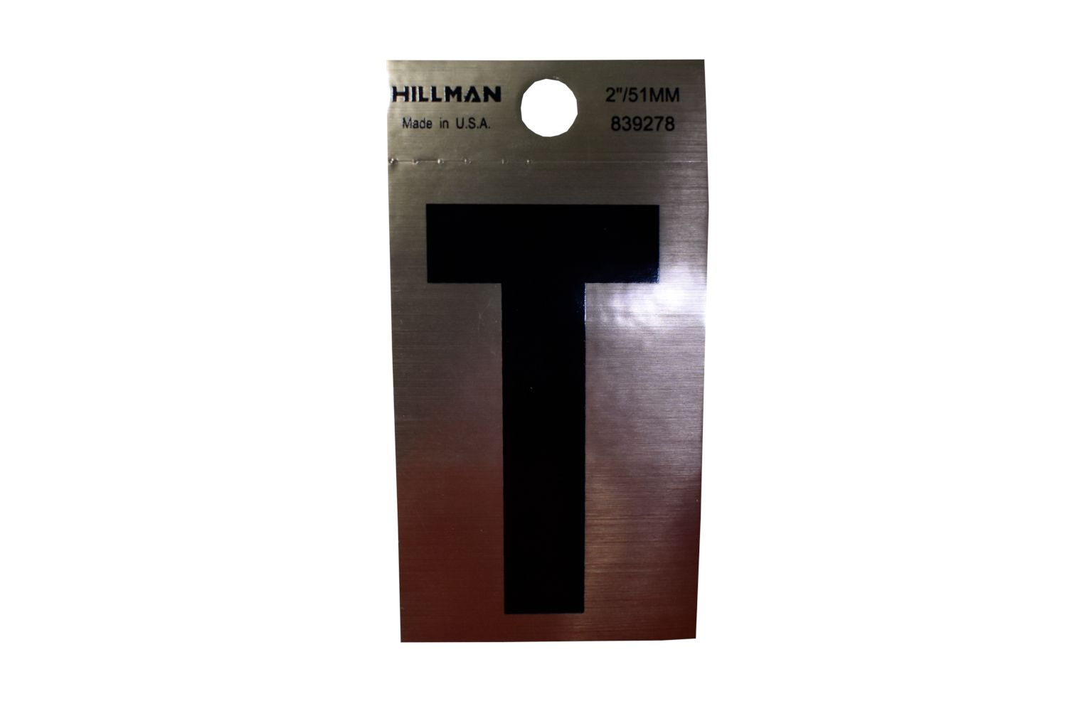 Letter T Black/Gold 2"