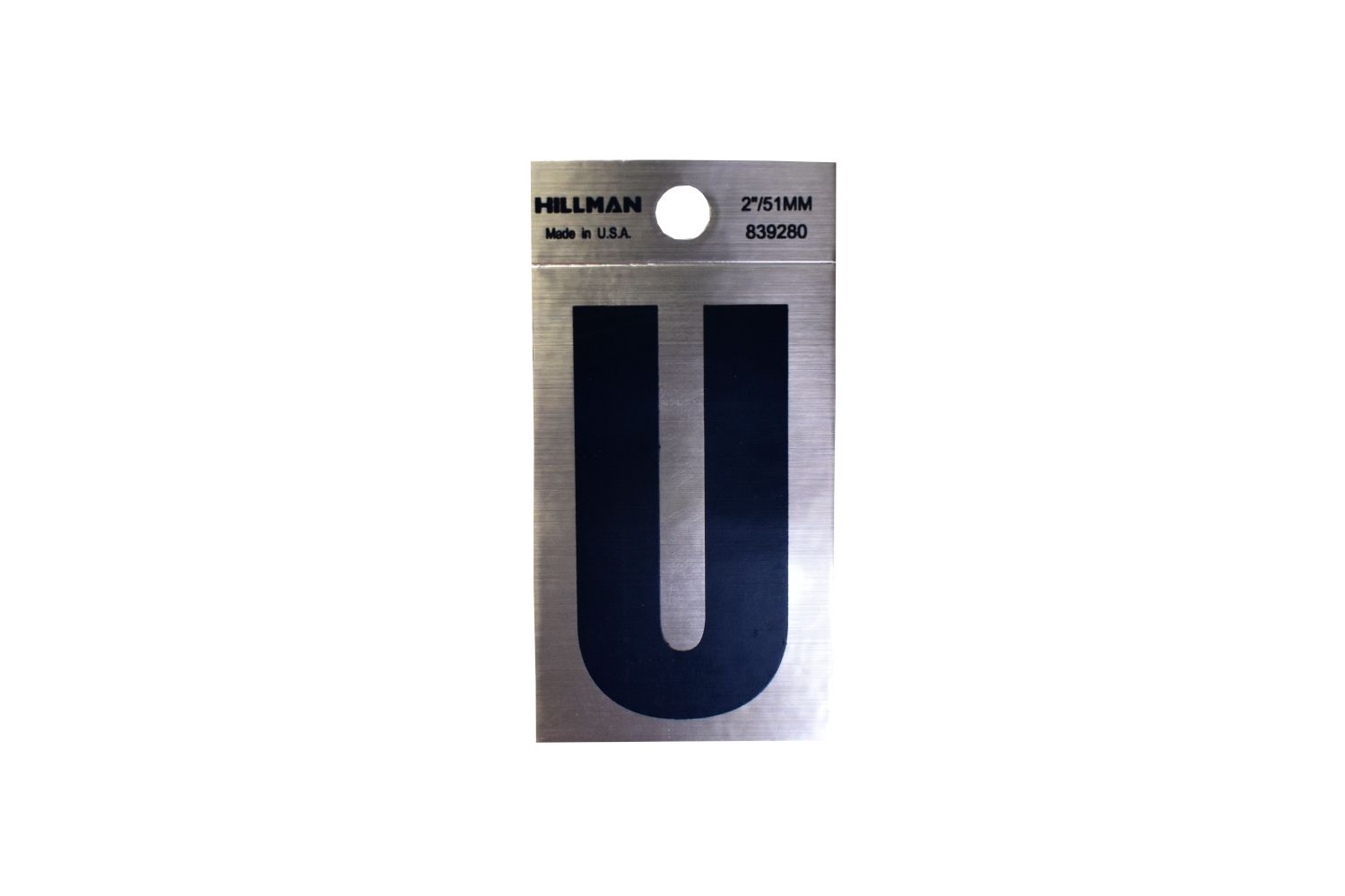 Letter U Black/Gold 2"