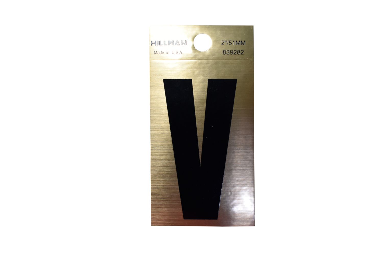 Letter V Black/Gold 2"