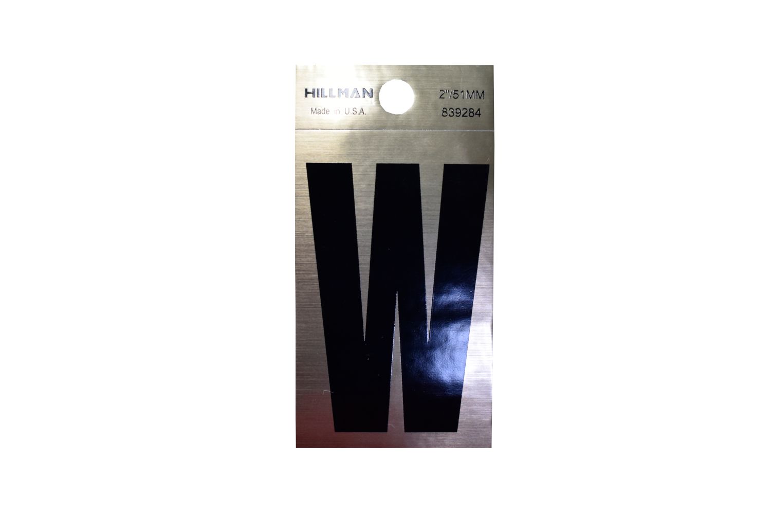 Letter W Black/Gold 2"