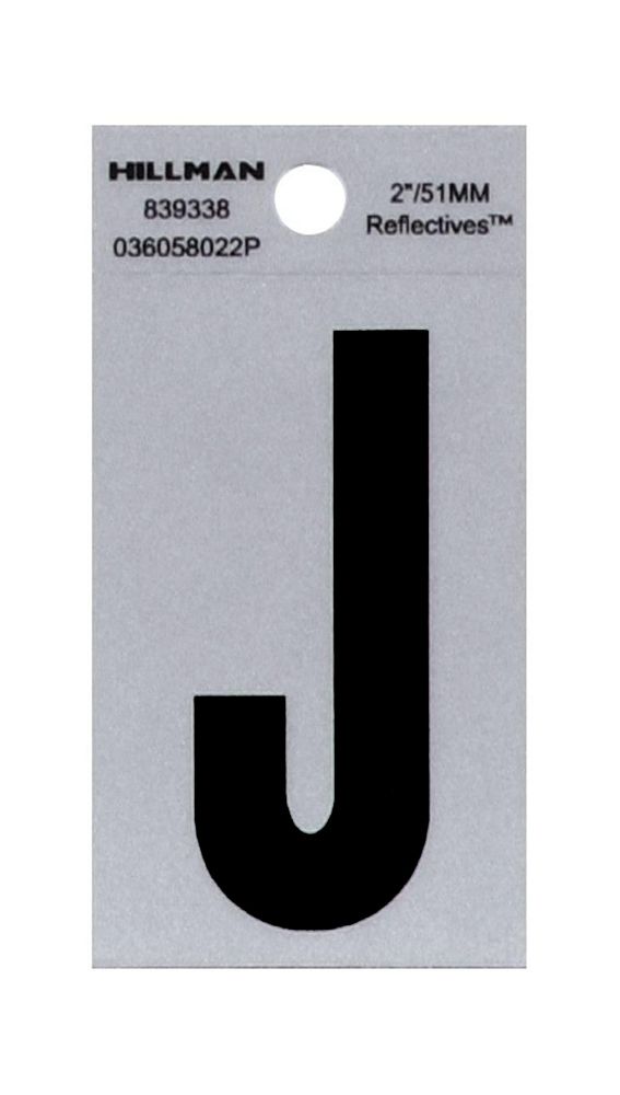 Letter J Reflective 2in
