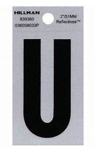 Letter U Reflective 2in