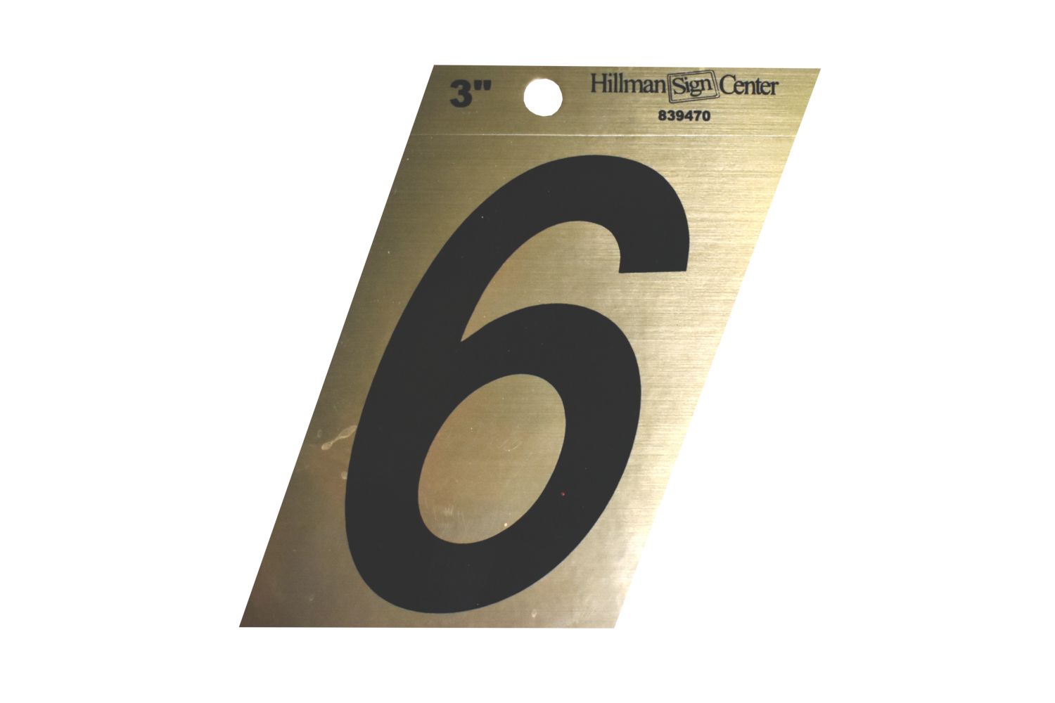 Number 6 Black/Gold 3in