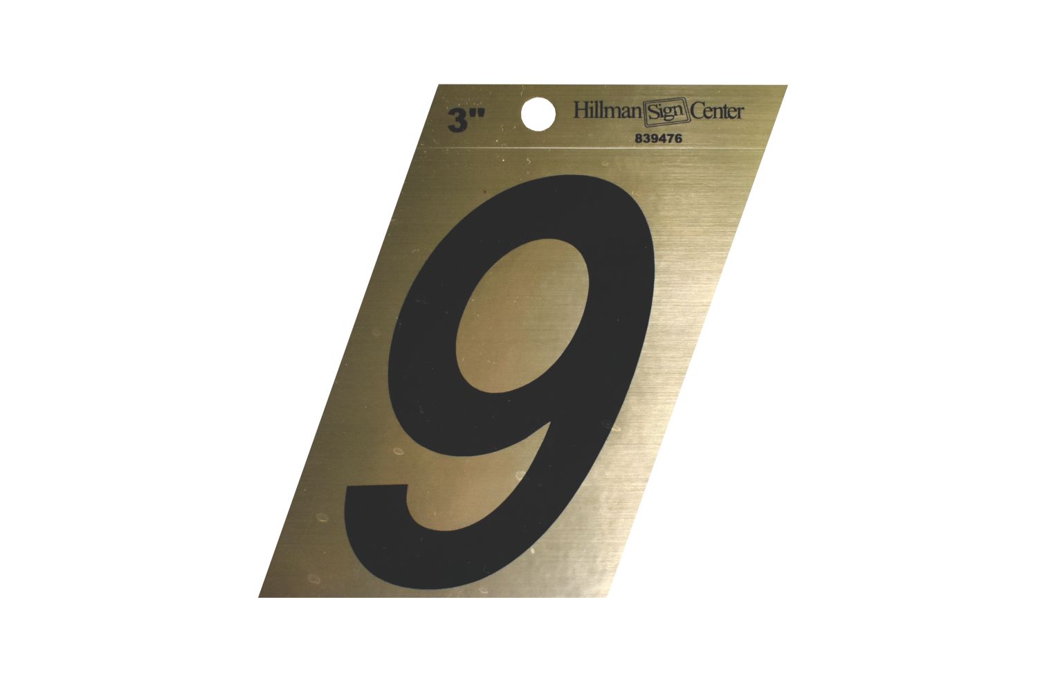 Number 9 Black/Gold 3in