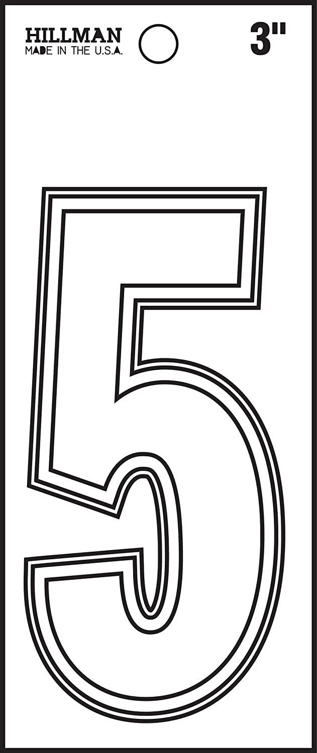 Number Self Adhesive #5 White