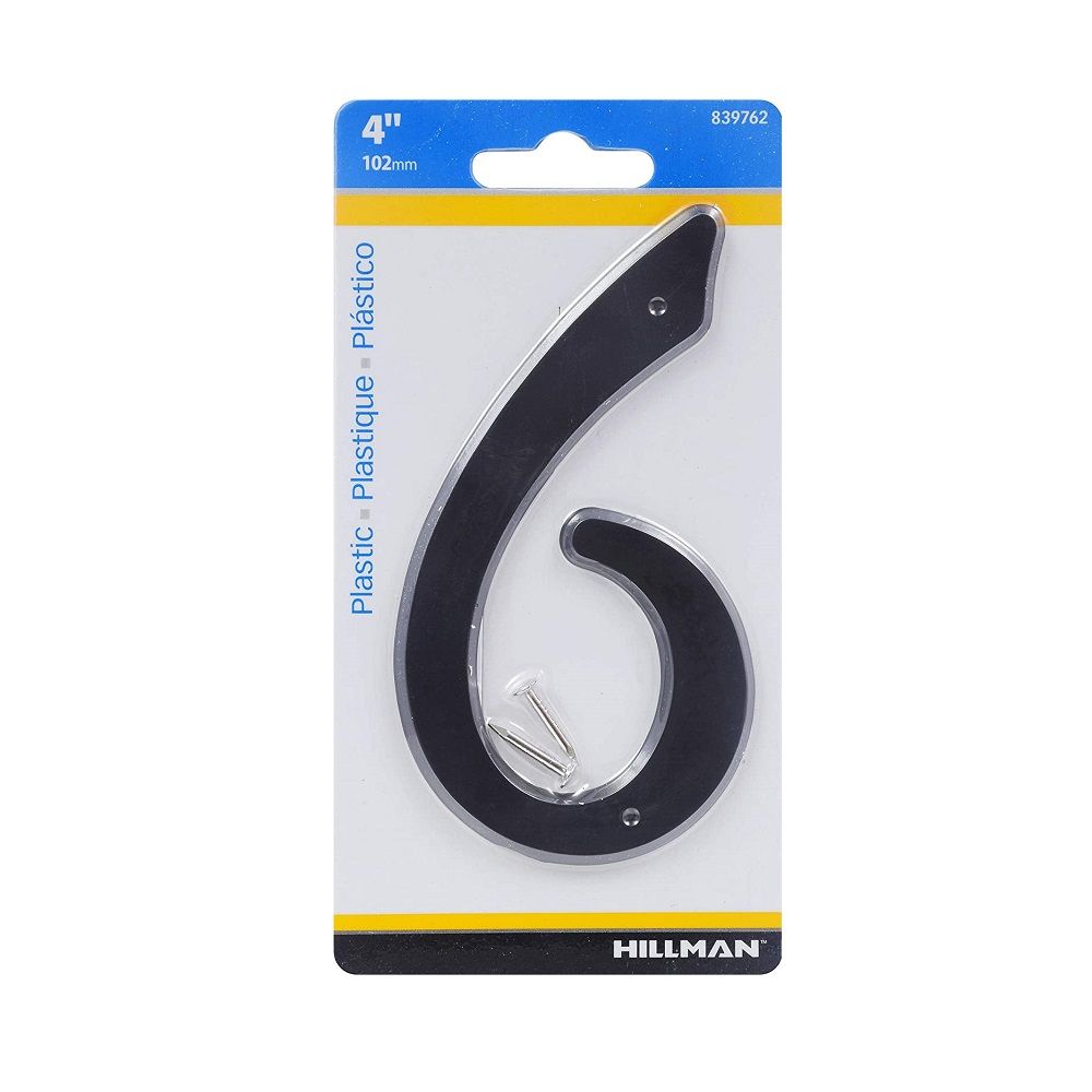 Number 6 Nail On Black 4in