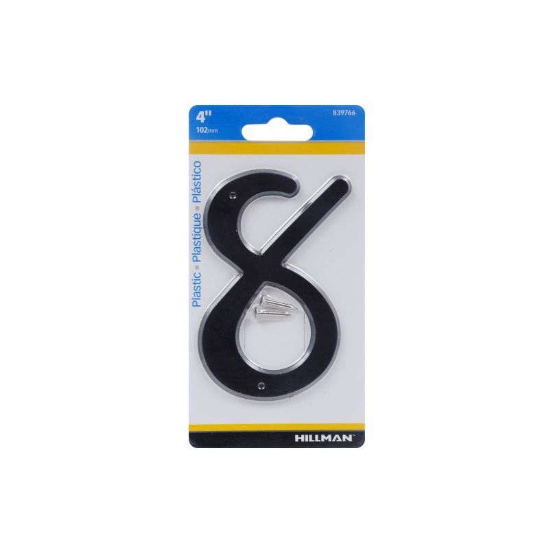 Number 8 Nail On Black 4in