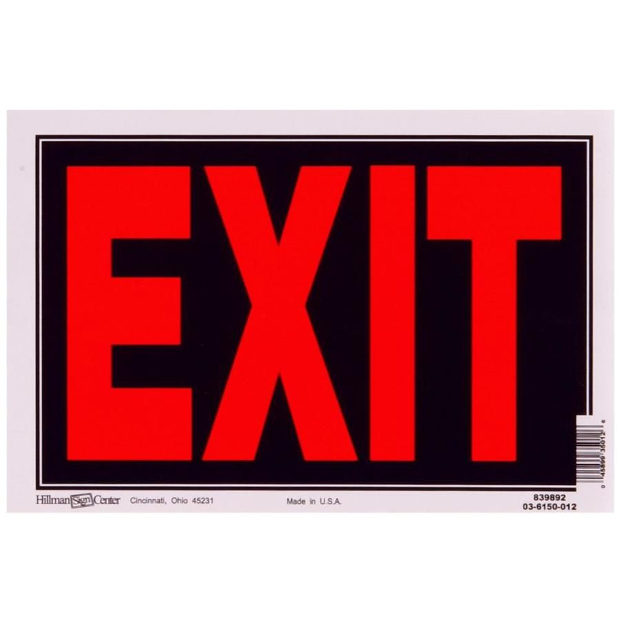 Sign Exit 8in x 12in