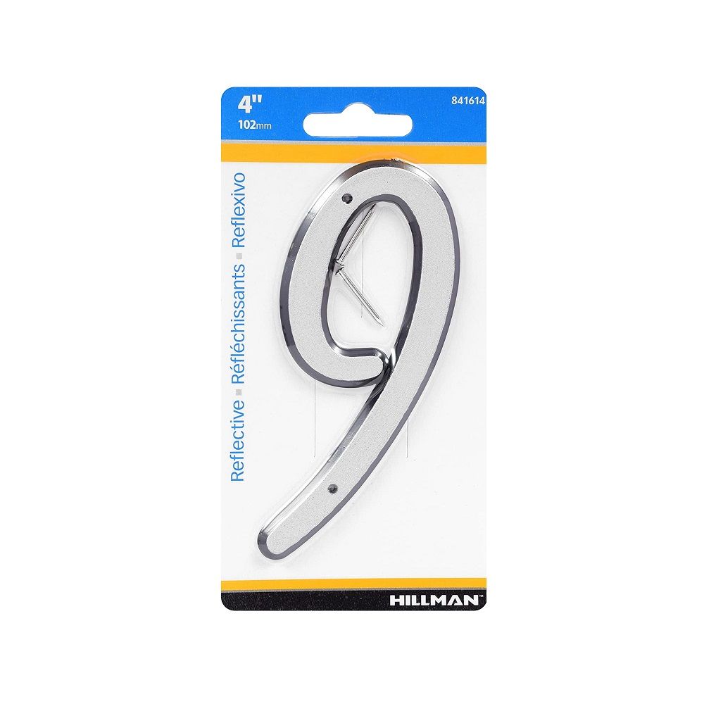 Number 9 Nail On Reflective 4in