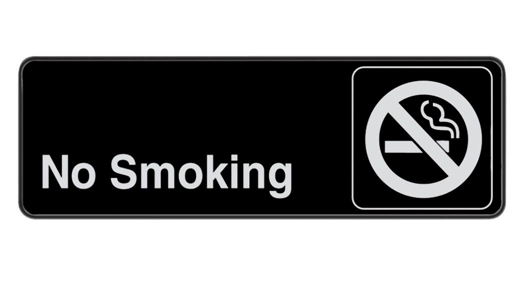 Sign No Smoking 3in x 9in