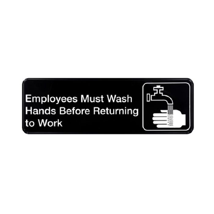 Sign Employees Must Wash Hands 3in x 9in