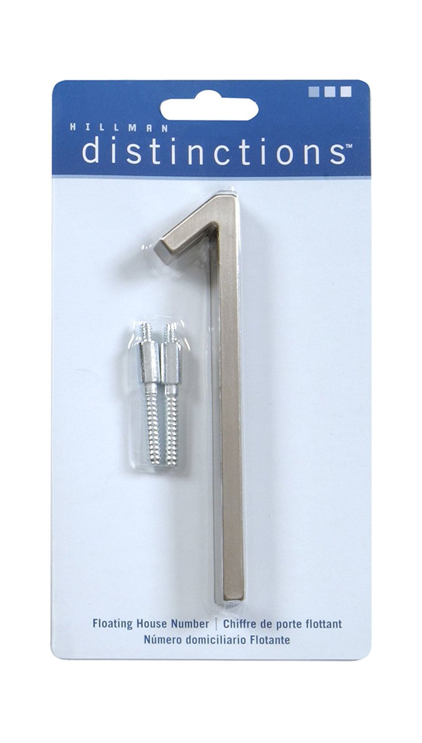 Number 1 House Brushed Nickel 5in