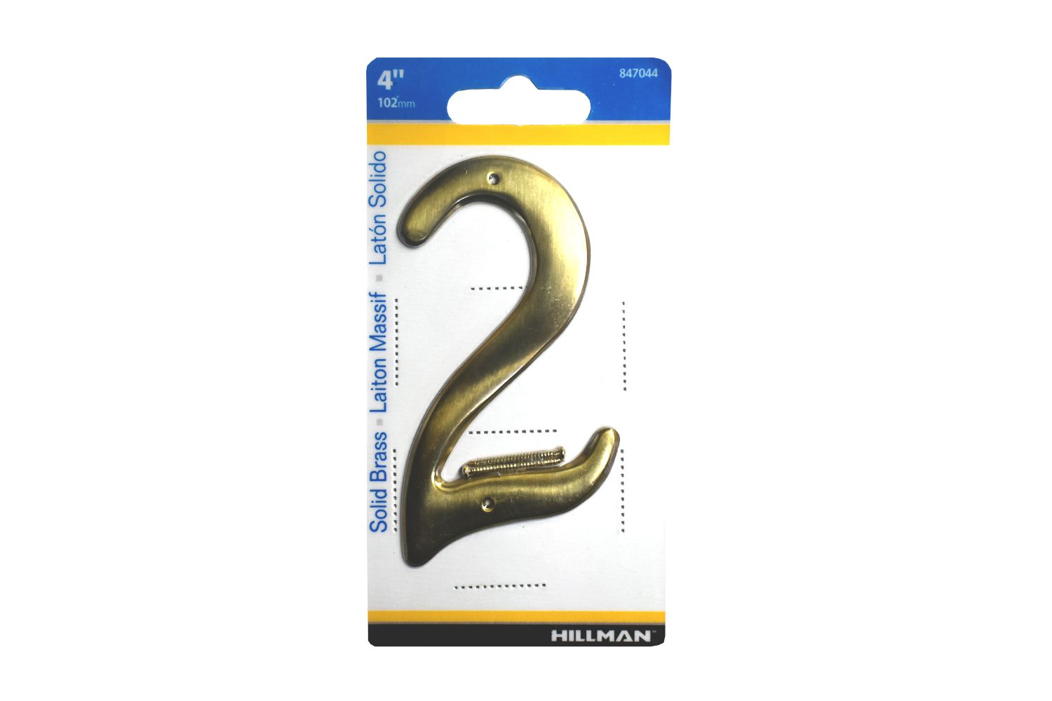 Number 2 House Brass 4in