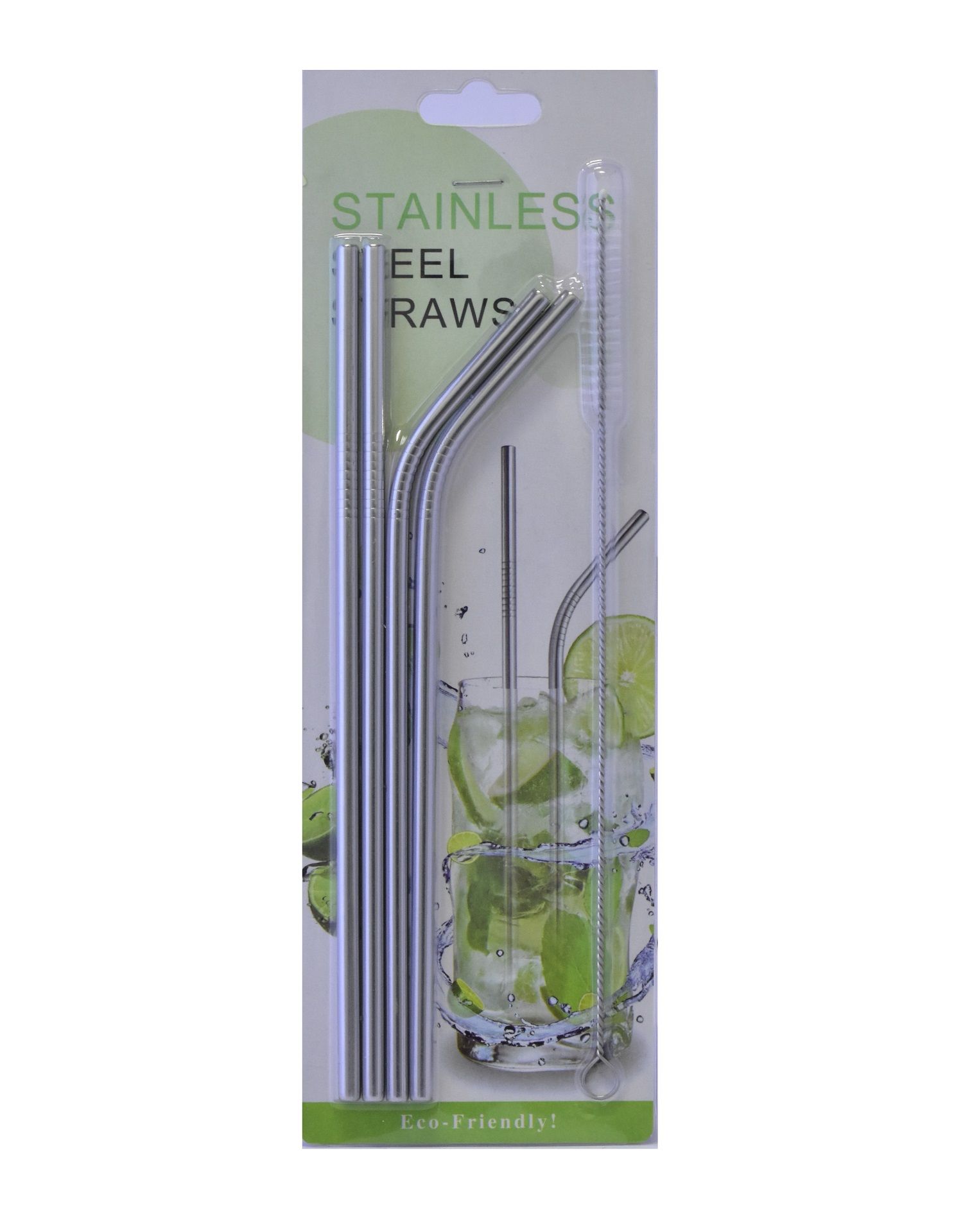 Stainless Steel Straws 4pc Set with Cleaning Brush