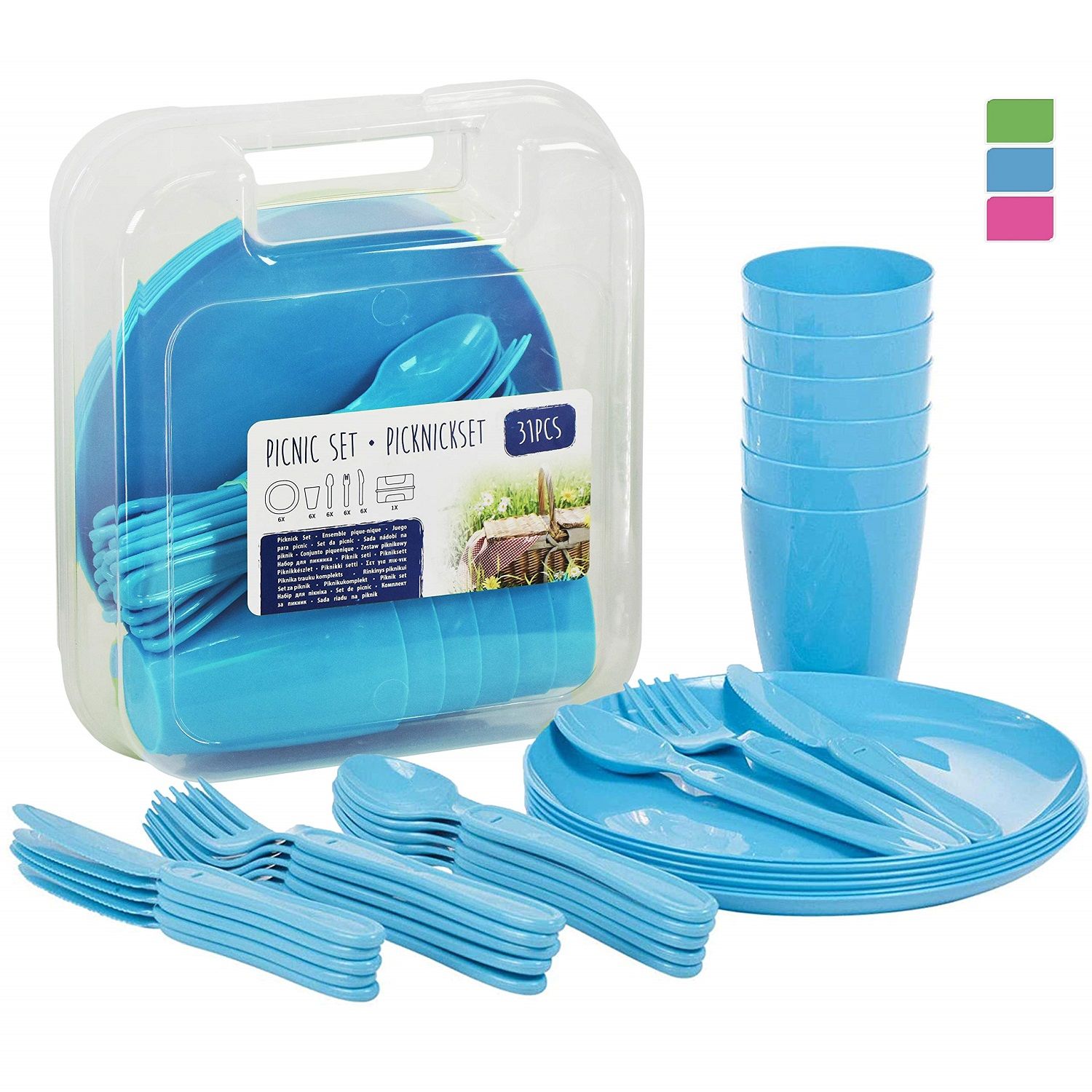 Picnic Set 31 pcs Assorted Colours (030000570)