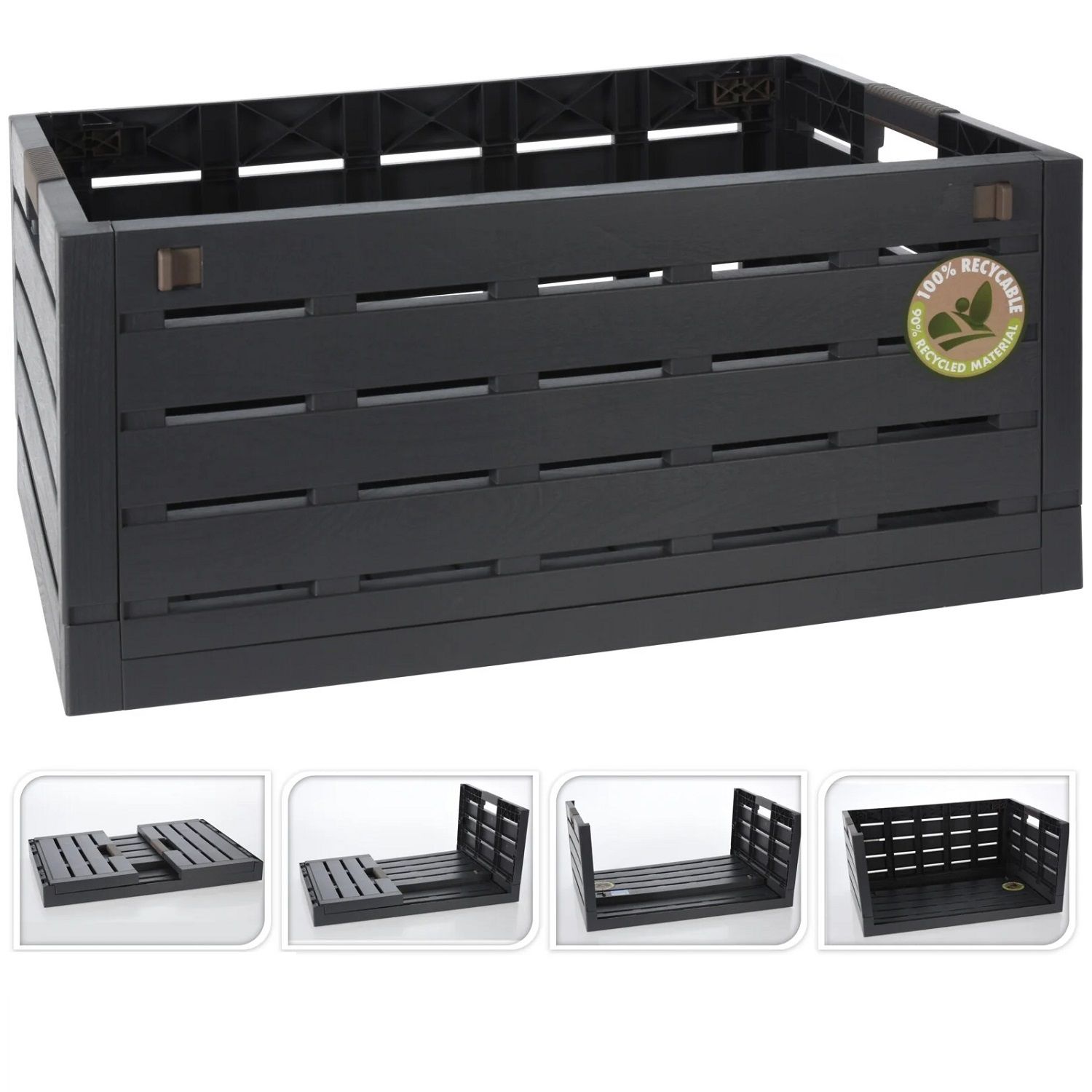 Storage Crate Foldable Plastic 59 x 38 x 27.5 cm (Y54630390)