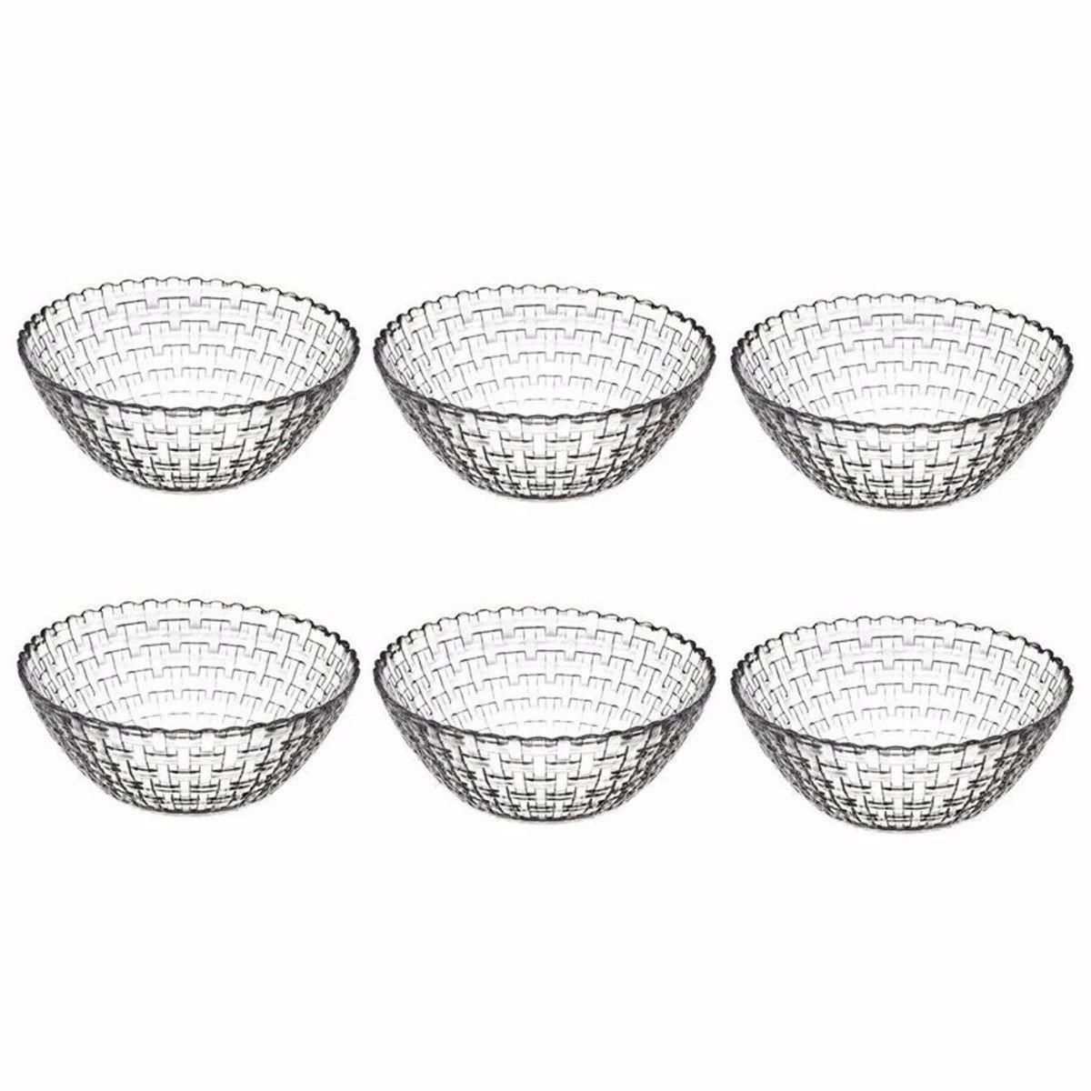 Pasabahce Glass Bowl Set 6pcs Textured Clear