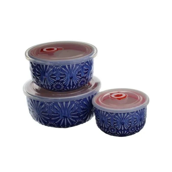 Life Art Ceramic Emobossed Bowl 3pc (705-84712)