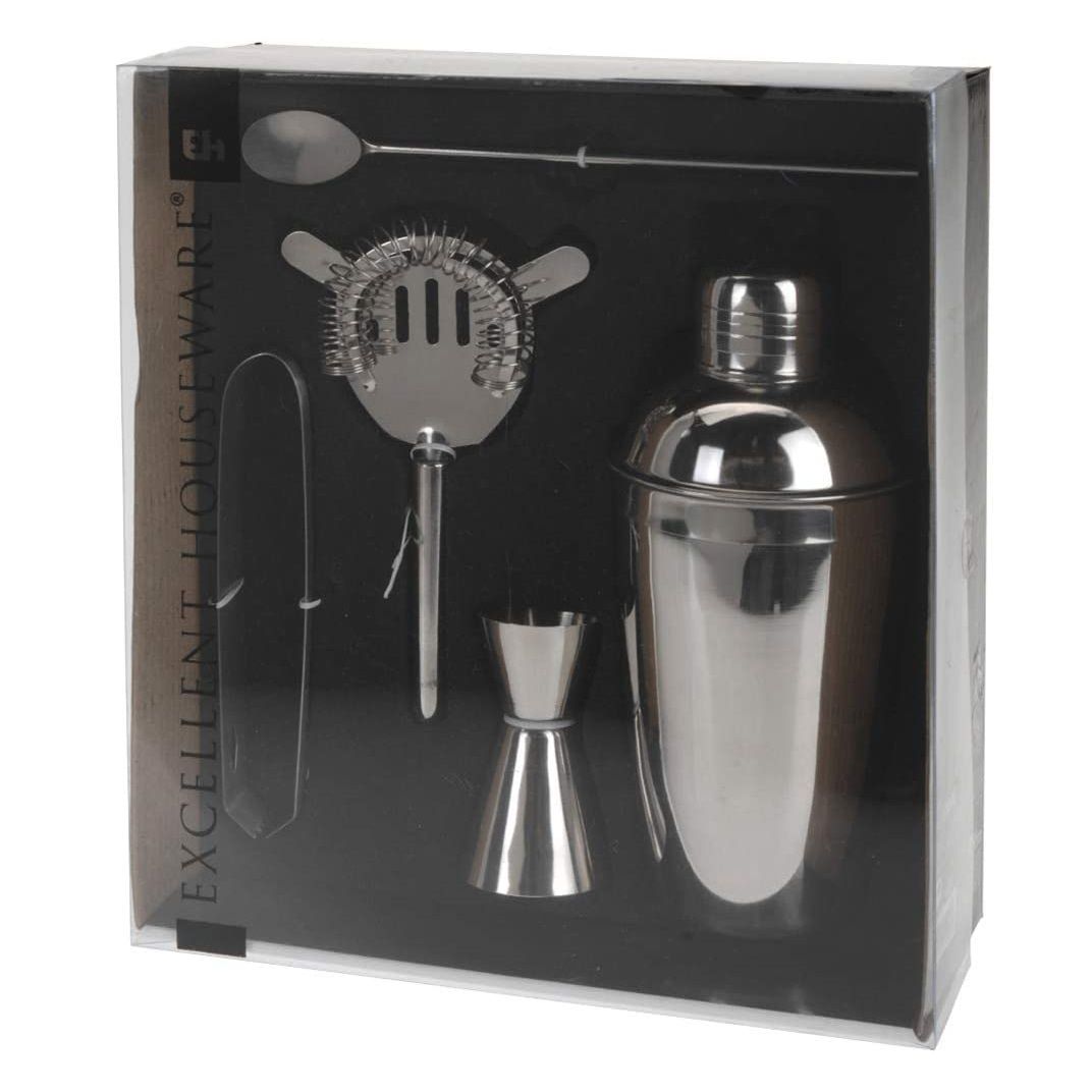 Excellent Houseware Cocktail Shaker Set Stainless Steel 5 pcs (A12401450)