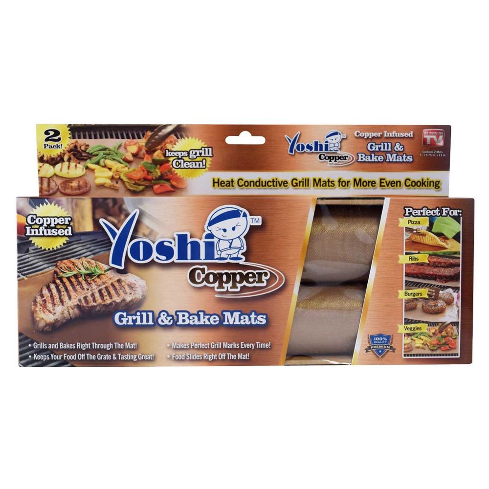 Yoshi Grill/Bake Mat Copper Infused 2pk