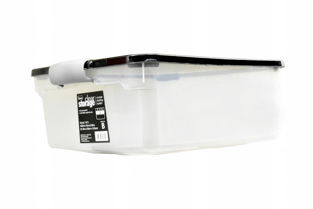 Homz Clear Latching Storage Tote 15.5qt