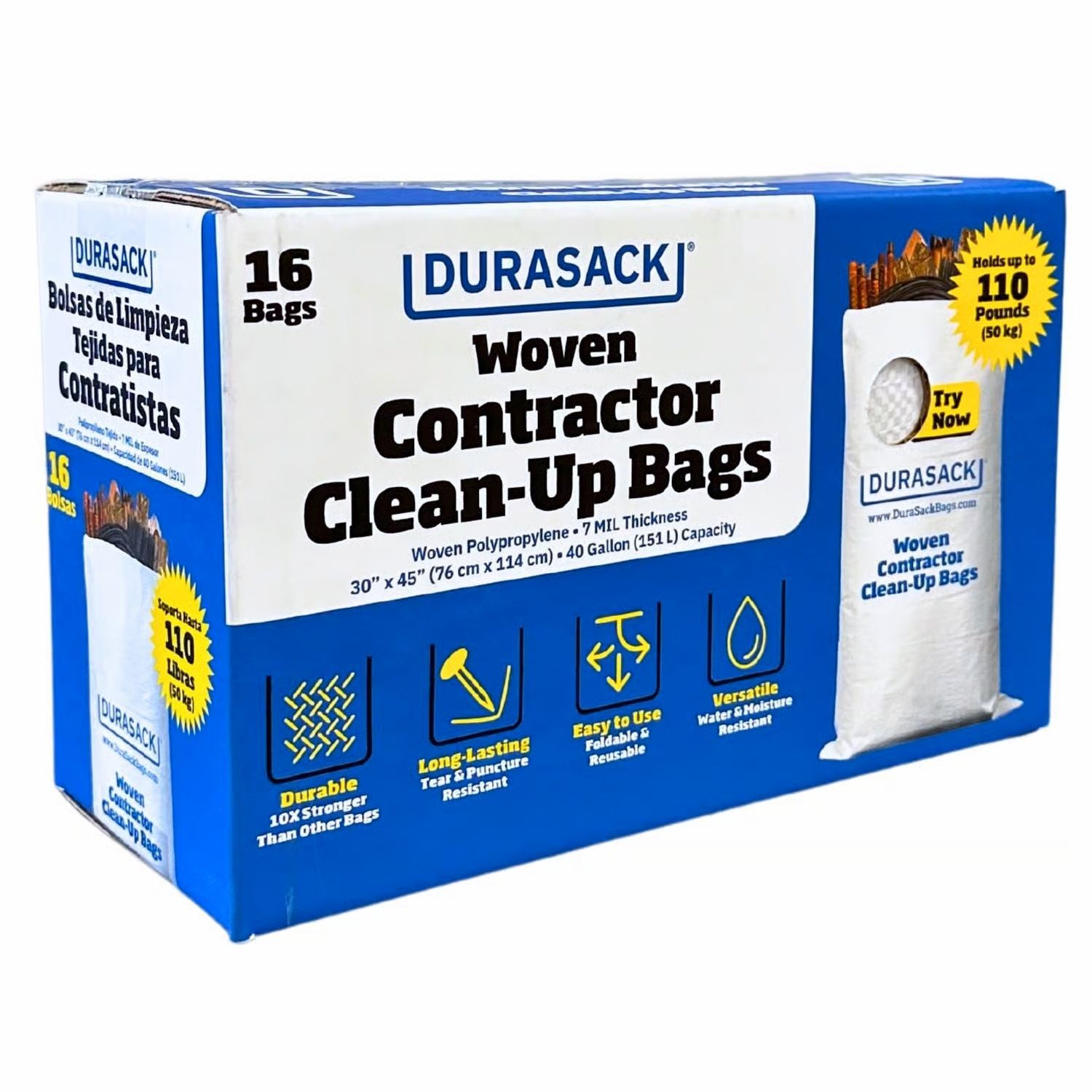 DuraSack Contractor Garbage Bags 40 gal 16 pk (6084554)