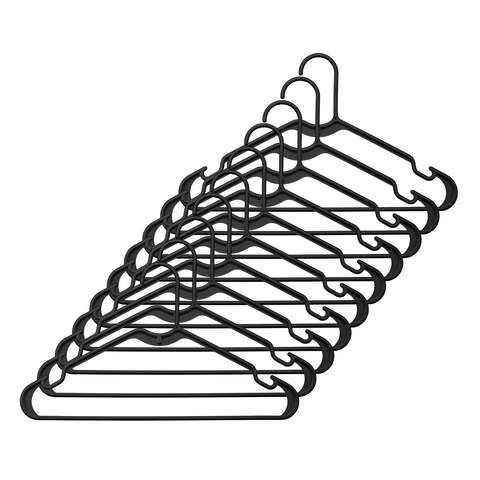 Clothes Hangers Black Plastic 10pk (5037777)