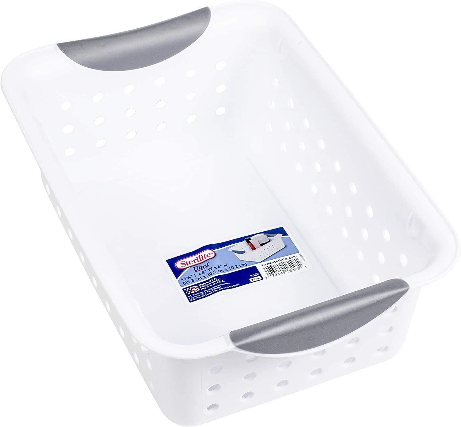 Sterilite Storage Basket White Small 11-1/8 x 8 x 4 in. (764-16228012)